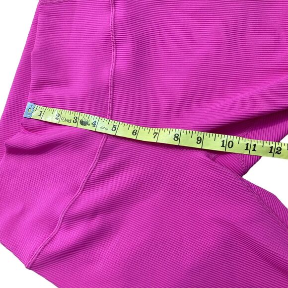 Zyia Active Women’s Size 12 Pink Ribbed Leggings Mid Rise Stretch Cropped - Picture 6 of 7